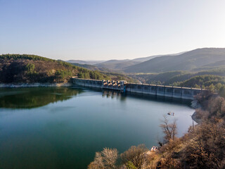 Aerial view of Topolnitsa Reservoir, Bulgaria