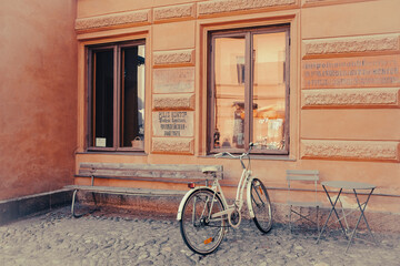 Fototapeta na wymiar Turku The Old Great Square Brinkala orange sightseeing