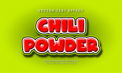 Chili powder editable text effect with spicy food menu theme