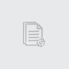 paper Document icon. Paper icon. Note symbol with settings