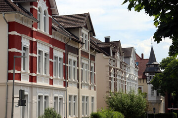 Historische Fassaden im Altbauviertel im Bielefelder Westen, Bielefeld, NRW, Deutschland