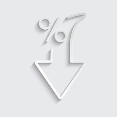 paper percent down - vector icon Interest rate icon