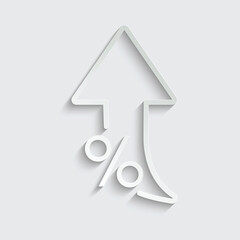 paper  percent up - vector icon Interest rate icon 