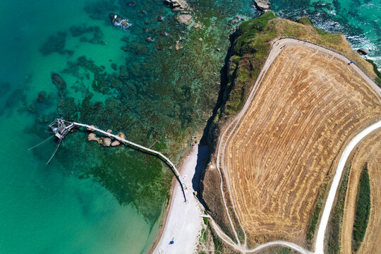The Punta Aderci Nature Reserve was established in 1998. It offers one of the most beautiful stretches of coast in Abruzzo and Italy with traditional fishing platform Trabocchi. Italy Vasto 