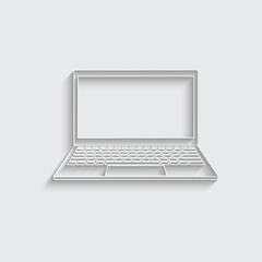 paper laptop icon vector. tecnology symbol