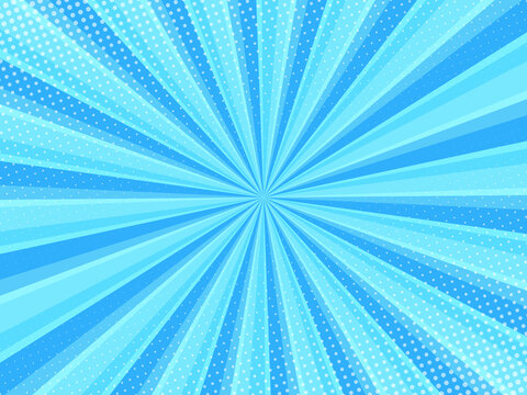 Blue comic background with halftone. Pop art style effect, cartoon comic  background with lightning blast halftone dots. Vector illustration. Stock  Vector | Adobe Stock