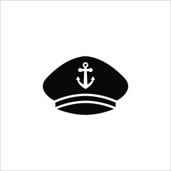 Marine hat icon vector, filled flat sign, solid pictogram isolated on white background. Symbol, logo illustration. eps 10
