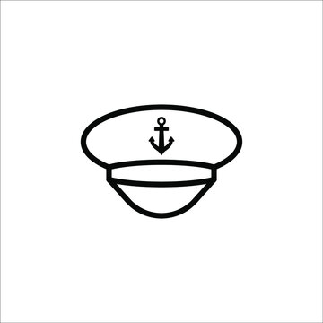 Marine hat icon vector, filled flat sign, solid pictogram isolated on white background. Symbol, logo illustration. eps 10