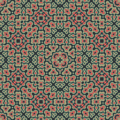 Fototapeta na wymiar Ethnic floral motifs seamless pattern design