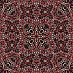 Tribal endless ornament graphic design. Abstract geometric texture. Ceramic print in ethnic style.