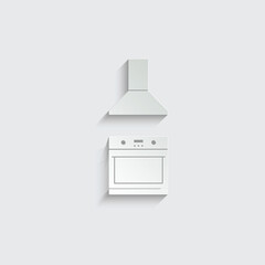 paper kitchen design icon oven cooking sign 