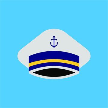 Captain hat icon. Marine hat icon vector on background. color editable eps 10