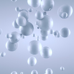 3d rendering creative white template. Fluid futuristic smooth liquid shapes. Depth of field. Digital illustration