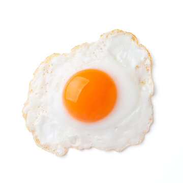 Fried egg isolated on white background