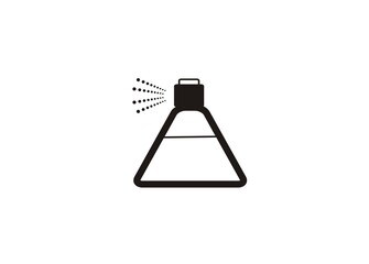 Perfume bottle simple illustration in black and white.