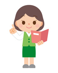 ファイルを持って提案するビジネスウーマン