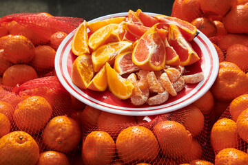 Plate of orange segments
