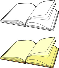 Note book  vector drawing line art with colour