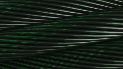 Black metallic wire rope on green thunder background. 3D illustration. 3D high quality rendering. 