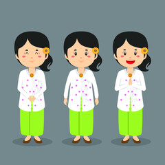 Bali Indonesian Character with Various Expression