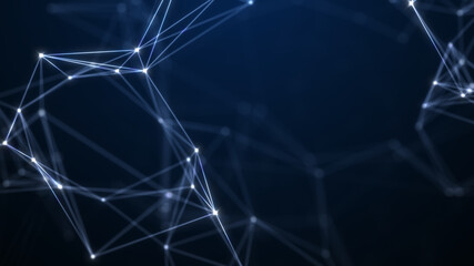 Abstract technology background from lines and dots. Plexus space geometrical backdrop