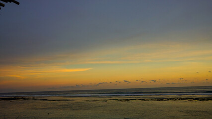 Beach landscape in Bali at sunset
