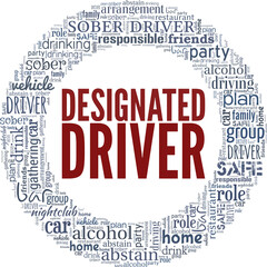 Designated Driver vector illustration word cloud isolated on a white background.