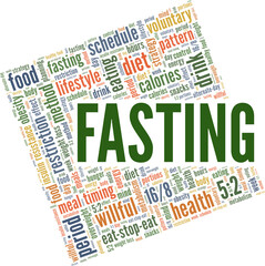 Intermittent Fasting vector illustration word cloud isolated on a white background.