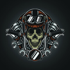 artwork illustration mascot logo skull riders