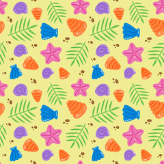 summer beach seamless pattern background
