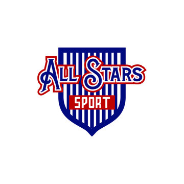 all star badge sport shield logo vector