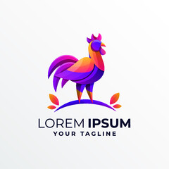 AWESOME COLORFUL ROOSTER LOGO TEMPLATE
