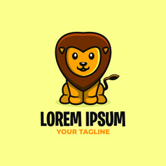AWESOME CUTE LION LOGO TEMPLATE