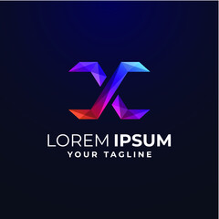 AWESOME GRADIENT LETTER X LOGO TEMPLATE