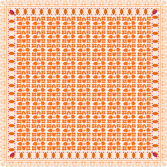 Elegant abstract scarf pattern design with ethnic and floral ornament. Hijab motif design 