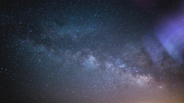 Aurora Milky Way Galaxy Time Lapse In Spring Sky 14