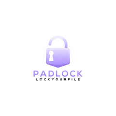 Logo template of padlock gradient colorful style 