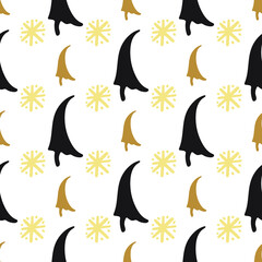 Christmas seamless pattern for greeting cards, wrapping papers. Hand drawn winter background from doodle Christmas trees, snowflakes and toys. Abstract Christmas Tree Seamless Vector Patterns. 