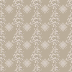 Christmas seamless pattern for greeting cards, wrapping papers. Hand drawn winter background from doodle Christmas trees, snowflakes and toys. Abstract Christmas Tree Seamless Vector Patterns. 