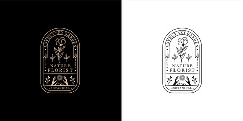 Hand Drawn Feminine Botanical Logo Template