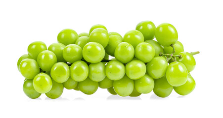 Ripe juicy sweet green grapes isolated on white