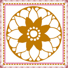 Elegant abstract scarf pattern design with ethnic and floral ornament. Hijab motif design 