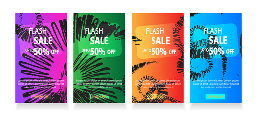 Fototapeta na wymiar abstract mobile for flash sale banners. Sale banner template design, Flash sale special offer set - vector