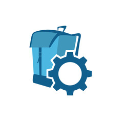 Illustration Vector Graphic of Gear Backpack Logo. Perfect to use for Technology Company