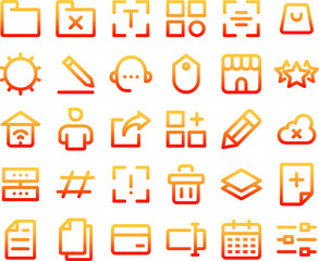 Media Icons User Interface 32 px Solid, line, and gradient style.