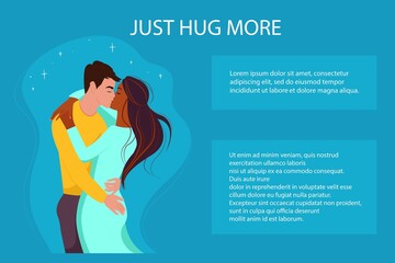 Multiracial couple in love, banner in support of multiracial couples, vector illustration in flat style. Multiethnic family.