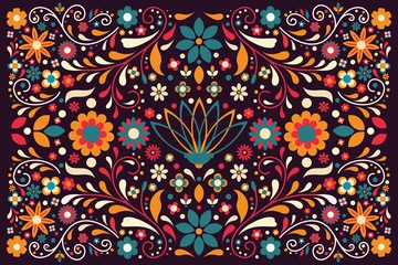Fotobehang Flat design colorful mexican  background © coz1421