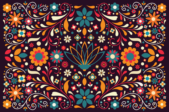 Flat design colorful mexican  background