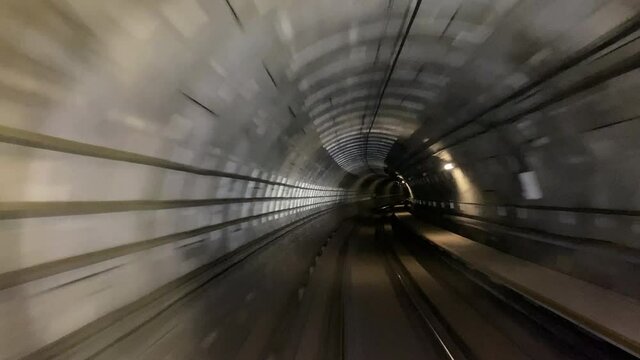 point of view pov train riding underground track mrt lrt track come out to daylight track 