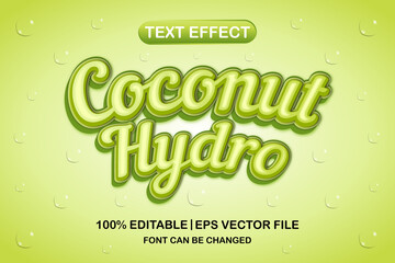 coconut hydro 3d editable text effect